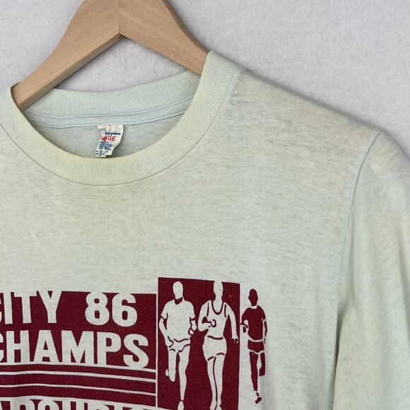 Vtg ARCHBISHOP MOLLOY Shirt L HS '86 CITY CHAMPS Champion Track Field Briarwood - Picture 7 of 15